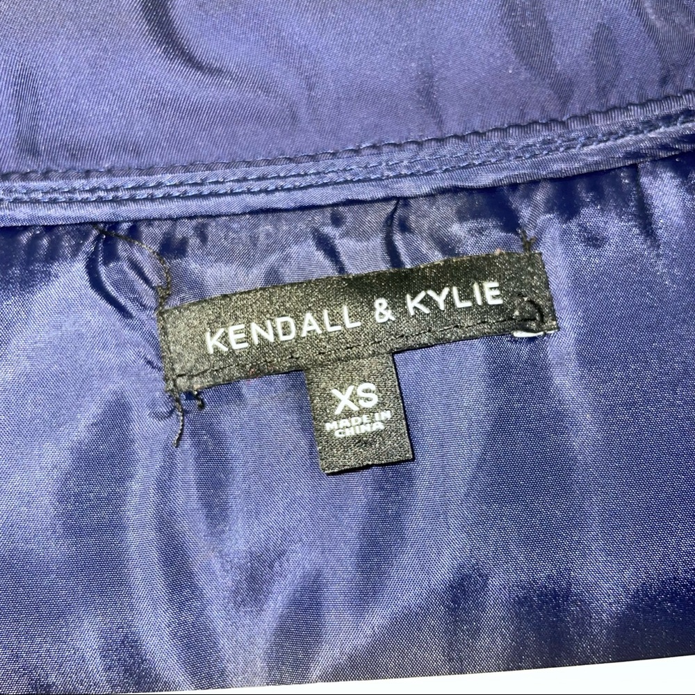 Kendall and Kylie zip up puffer jacket coat navy blue XS - Picture 3 of 13